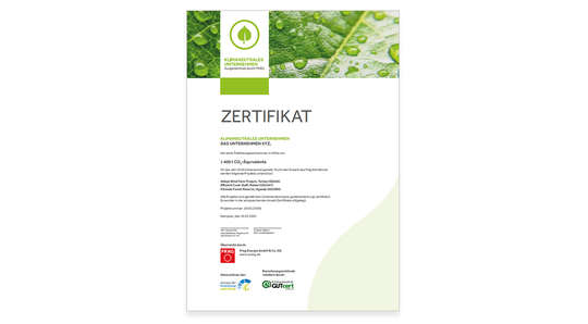 PRÄG Zertifikat Klimaneutrales Unternehmen Klimaneutrales Unternehmen mit PRÄG